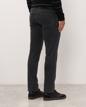 Scissor Scriptor Grey Tailor Slim Fit Jeans with Logo Patch COSTANTINOT360566