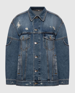 Dolce&Gabbana Blue denim jacket with holes F9U77DG8PR5