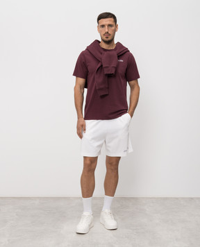 Sporty & Rich Burgundy t-shirt with logo print TO11975325RE02