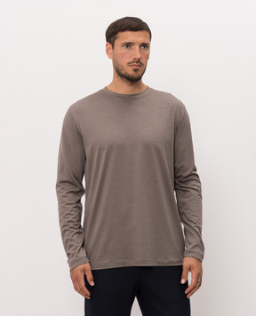 Sease Brown wool long sleeve shirt LR040TJ014