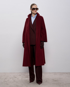 Max Mara Burgundy cashmere coat with a LUDMILLA scent LUDMILLA