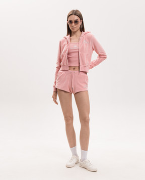 Sporty & Rich Juicy Crown pink ribbed top TO116716689PI07