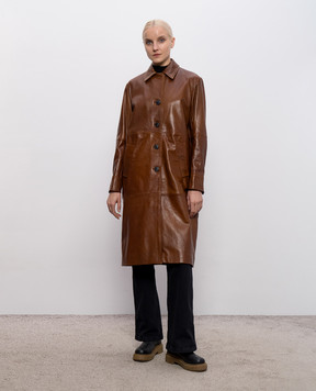 Max & Co Brown leather coat DOPPIA MCODOPPIA