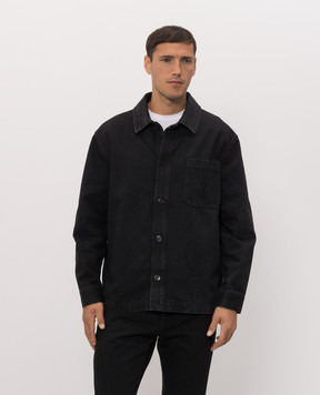 Saint Laurent Black denim jacket with embroidery A007M4Y07YD