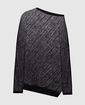 Ann Demeulemeester Christabel Black Openwork Bias Cut Mohair and Silk Sweater B0014335KN069