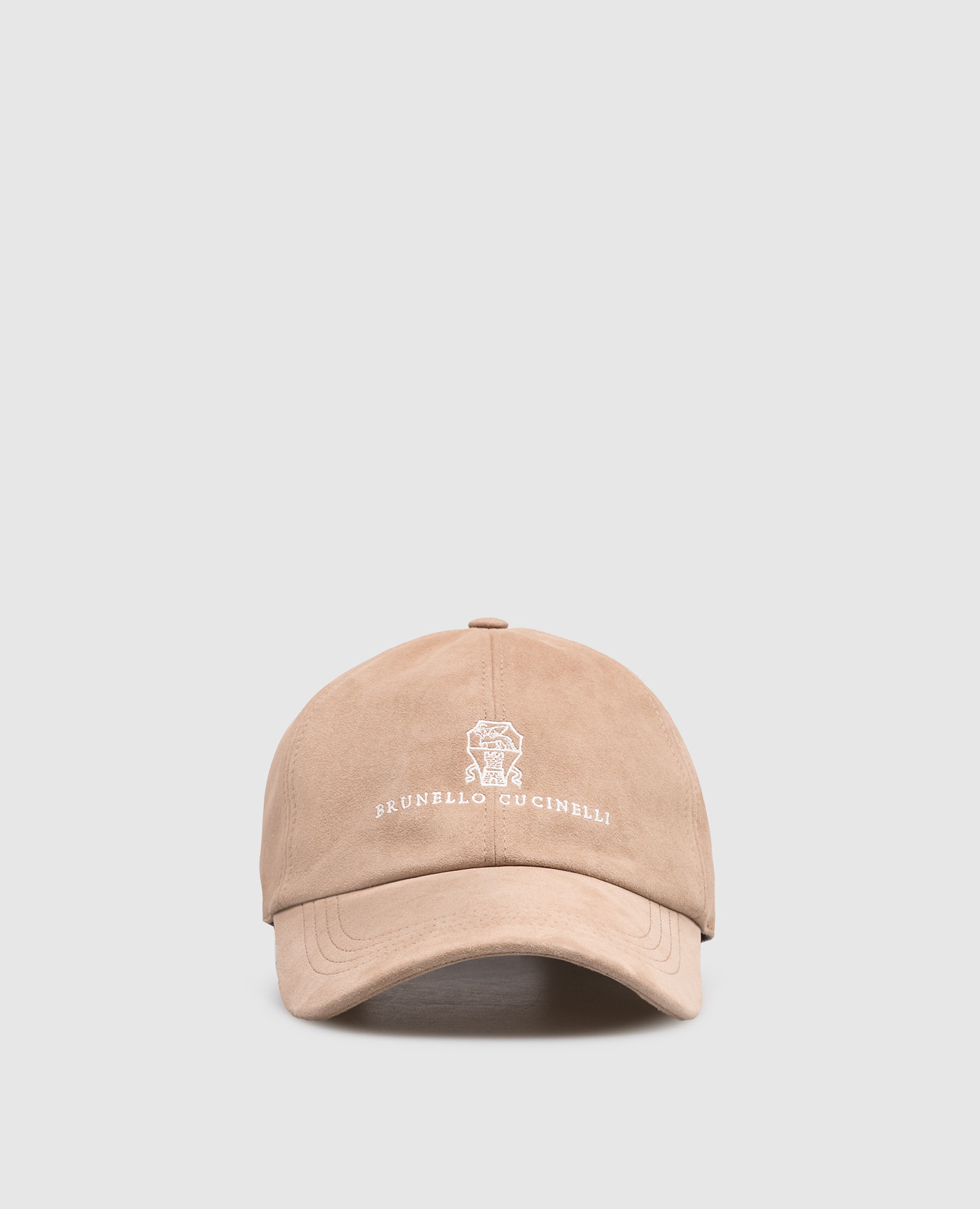 

Beige suede cap with embroidered emblem Brunello Cucinelli