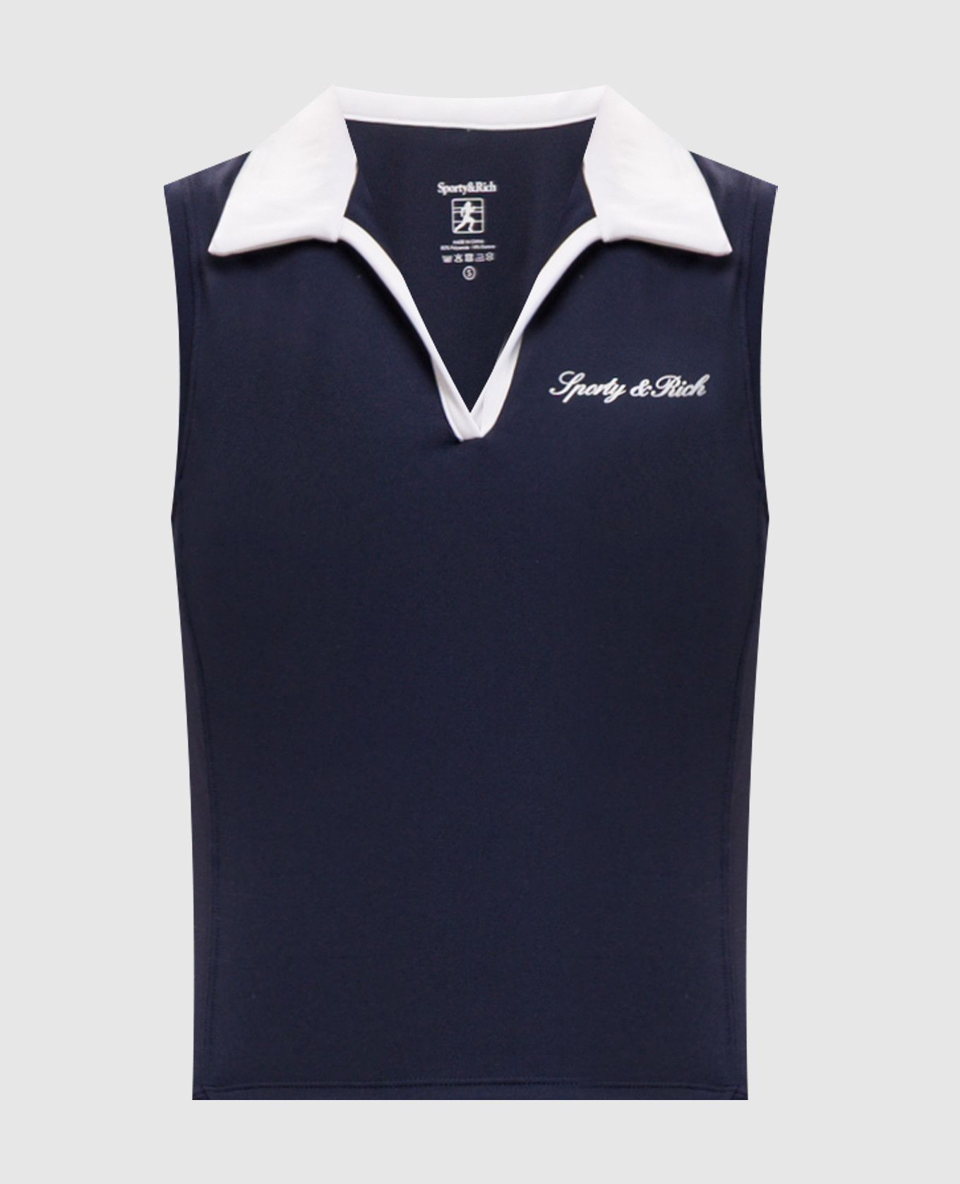 Blauwe top met polokraag