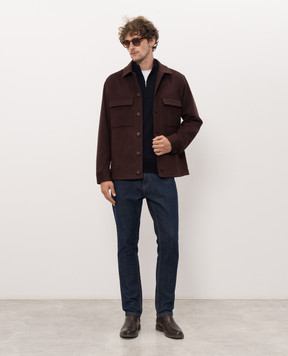 Peserico Burgundy wool and cashmere shirt jacket R52255D00172