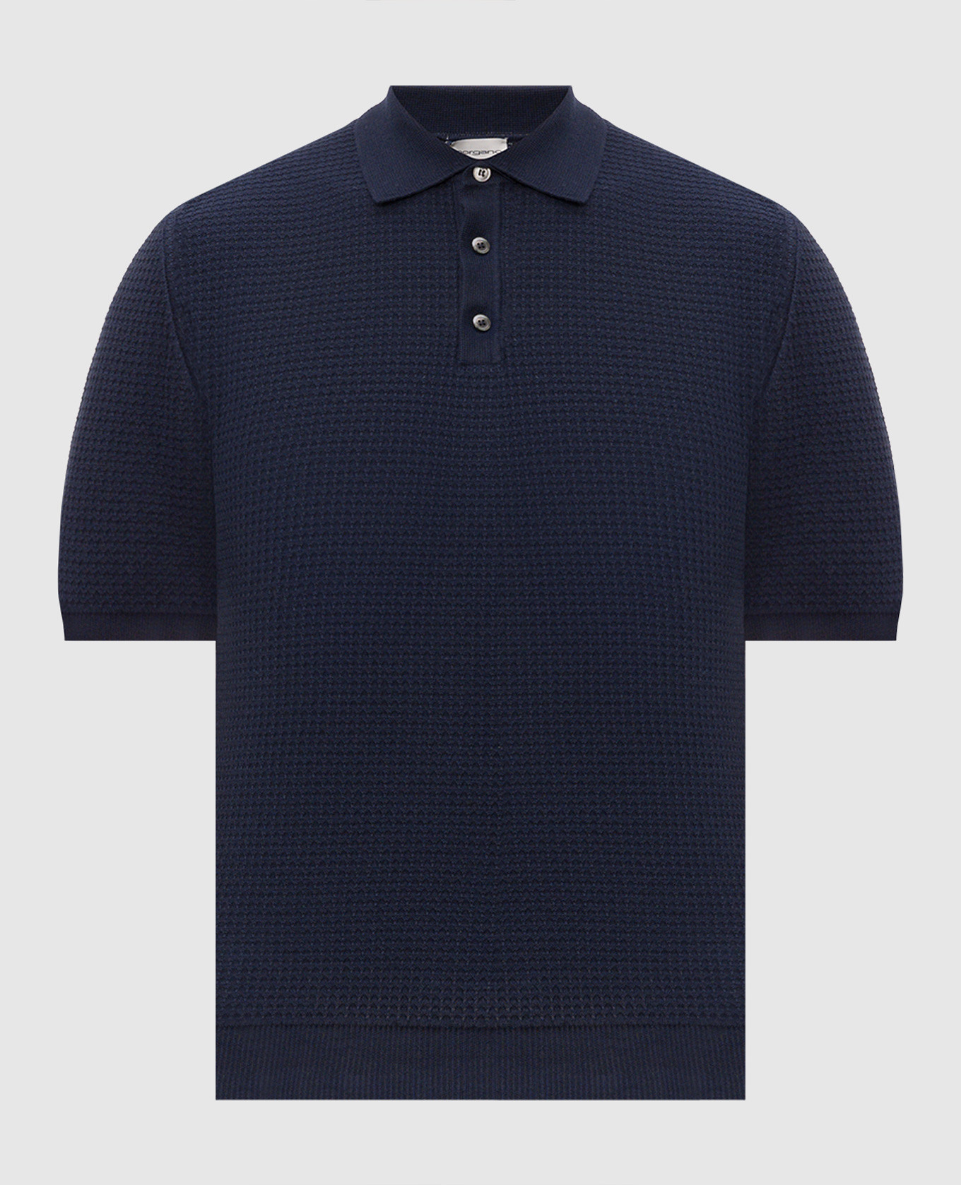 Blue polo shirt with pattern