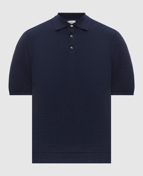 Morgano Blue polo shirt with pattern 3071807
