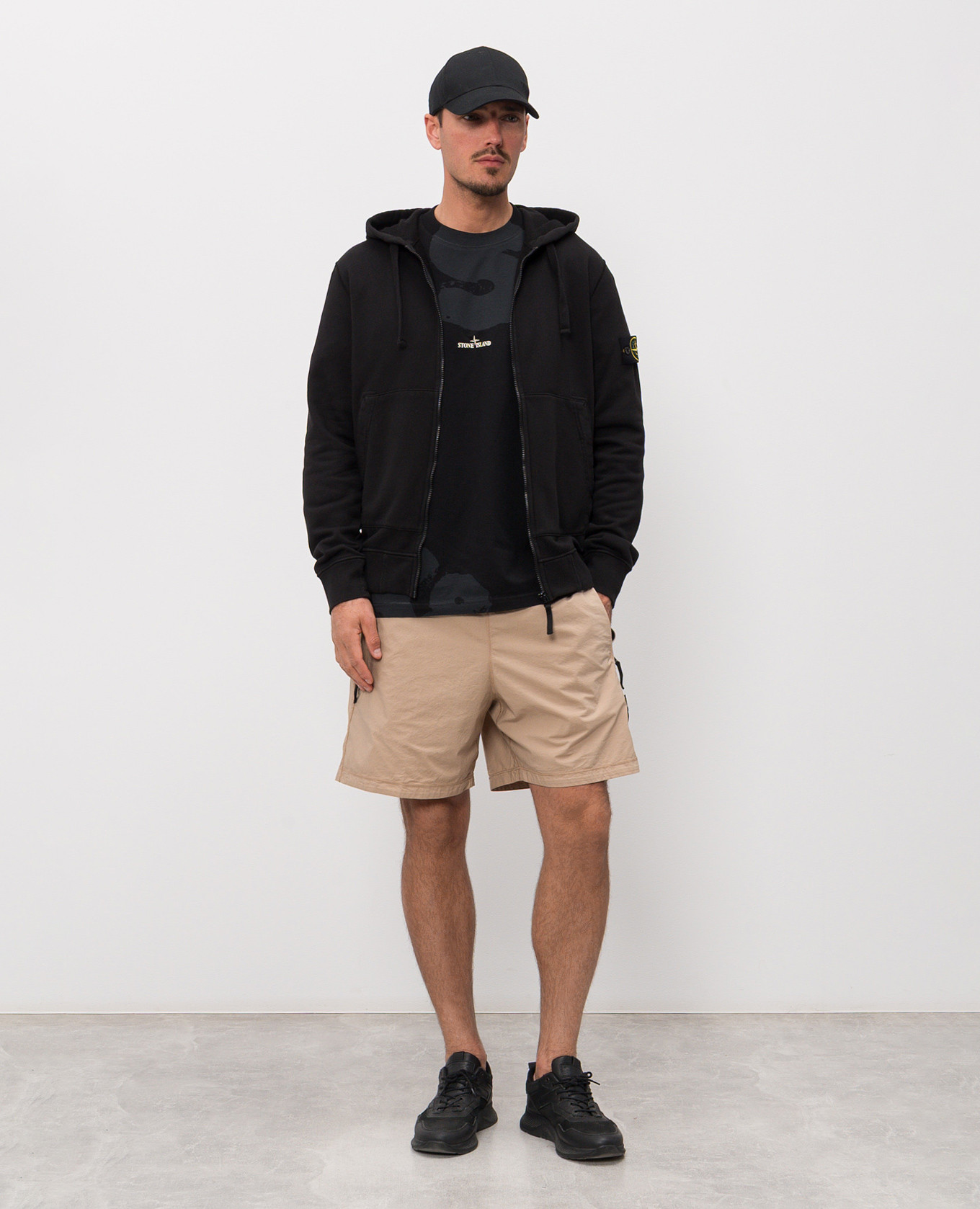 

Black sports jacket with logo patch Stone Island