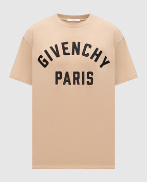 Givenchy Beige T-shirt with logo patch BM71NK3YRS