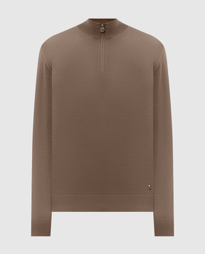 Stefano Ricci Brown wool jumper with zipper K303025L01F26345