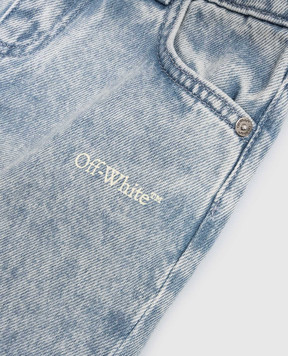 Off-White Children's blue jeans with logo print 44GYB001S26D001