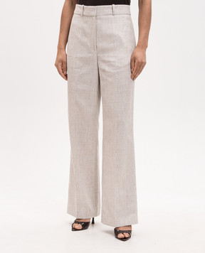 JOSEPH Gray Arven pants with linen JF009858