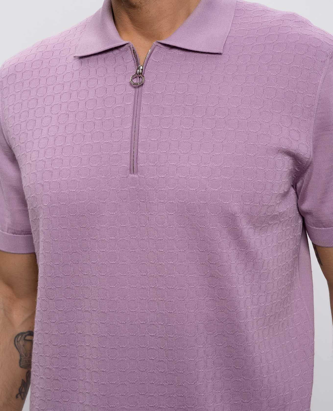 

Purple wool, cashmere and silk patterned polo shirt Stefano Ricci, Violet