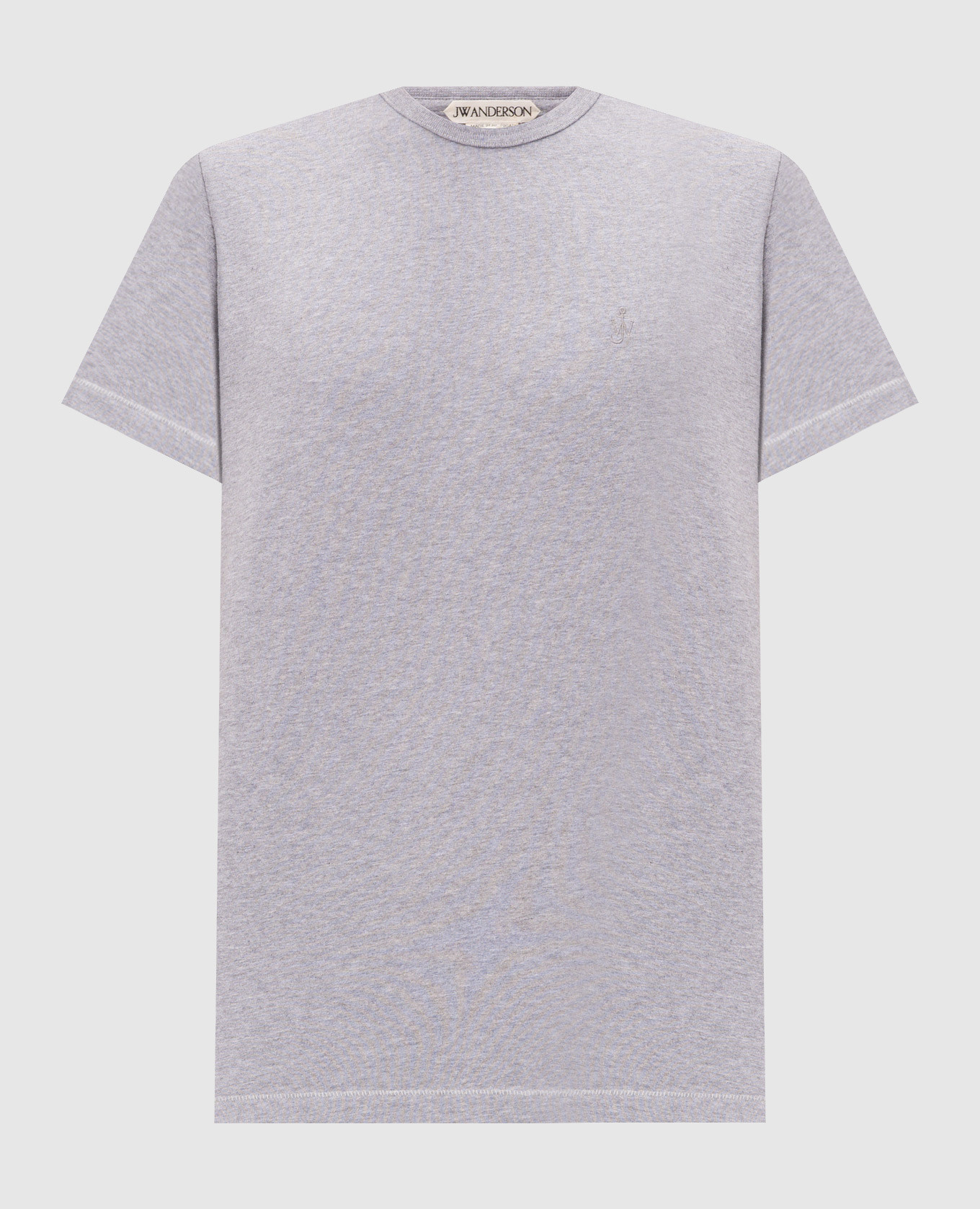 Grey melange T-shirt with monogram embroidery