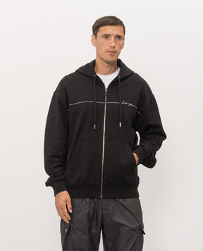 Dolce&Gabbana Black sports jacket with contrast logo embroidery G9CEGZG7P9P