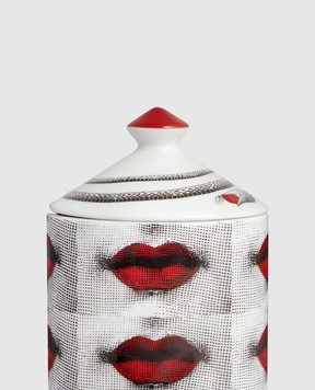 Fornasetti Scented candle - Bocche Décor in a ceramic candle holder FPSM005YFP