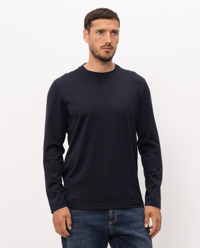 Brunello Cucinelli Blue longsleeve with silk MH8367433