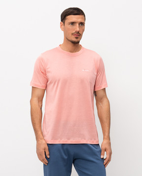 Kiton Pink T-shirt with embroidered logo UMK1274