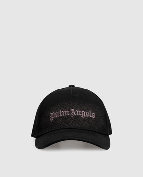 Palm Angels Black cap with logo embroidery PAMLB001FB012