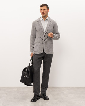 Pini Parma Gray wool and cashmere cardigan JAMAGLGR