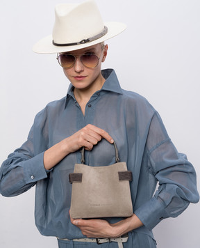 Brunello Cucinelli Essence khaki suede bag MBDLD2499
