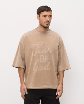 Fear of God Brown T-shirt with logo print FG9M109964HWJ
