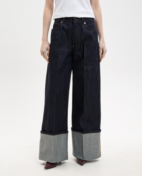 Givenchy Dark blue jeans with cuffs BW51AZ518M