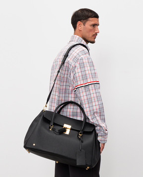 Thom Browne Black Bolton leather bag MAG473AL0105