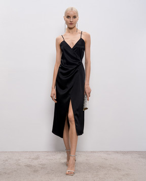 SSHEENA Black midi dress Apron with a smell 26SSAPRONTS26005