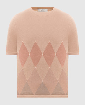 Ballantyne Beige cashmere patterned top B1W29412C01