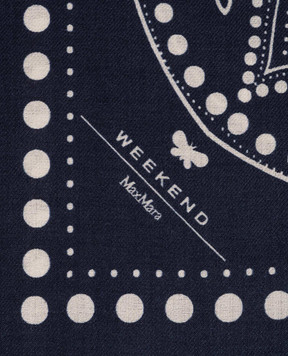 Max Mara Weekend KAEDUCATA blue wool and silk scarf WKAEDUCATA