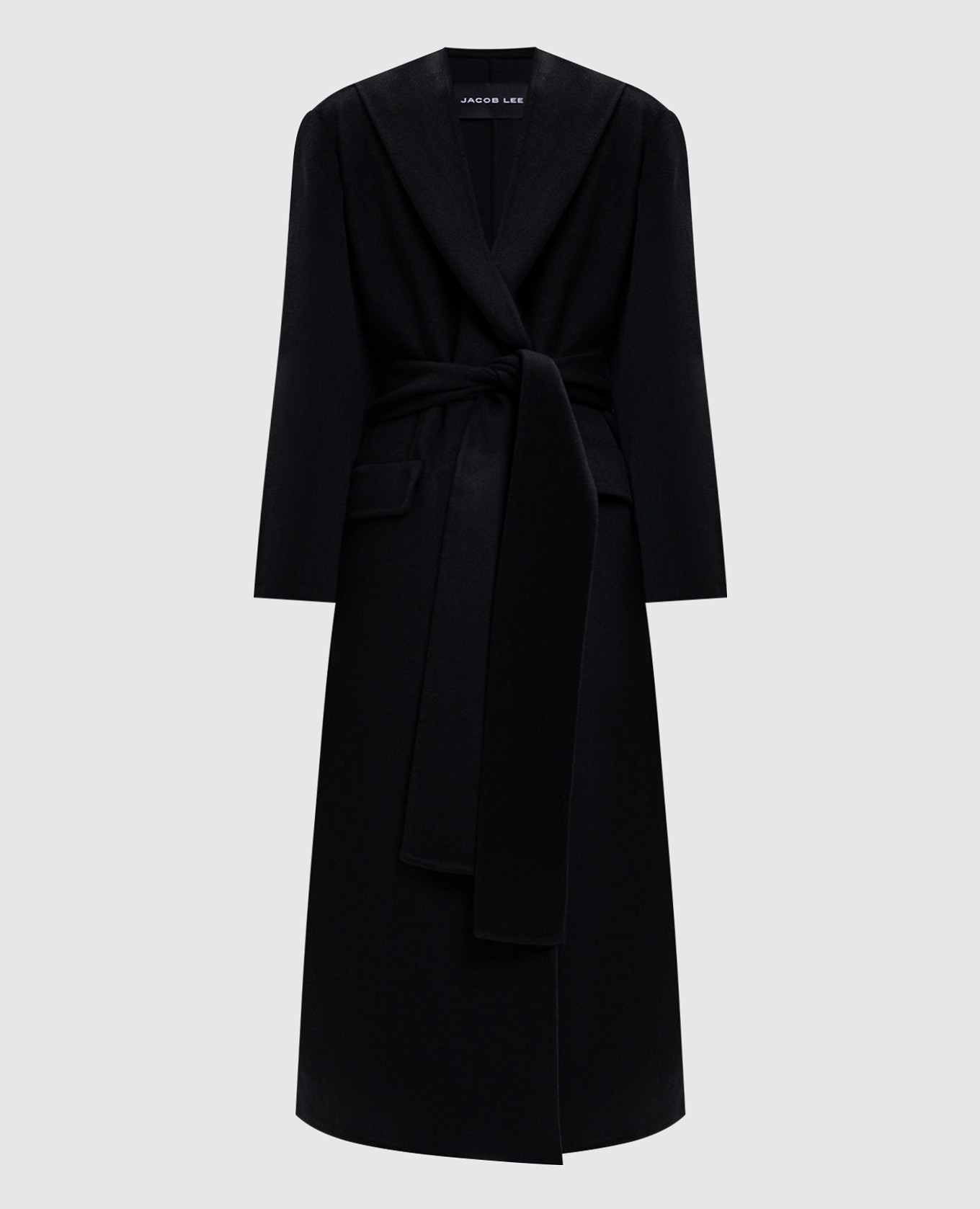 Black cashmere and wool coat Jacob Lee