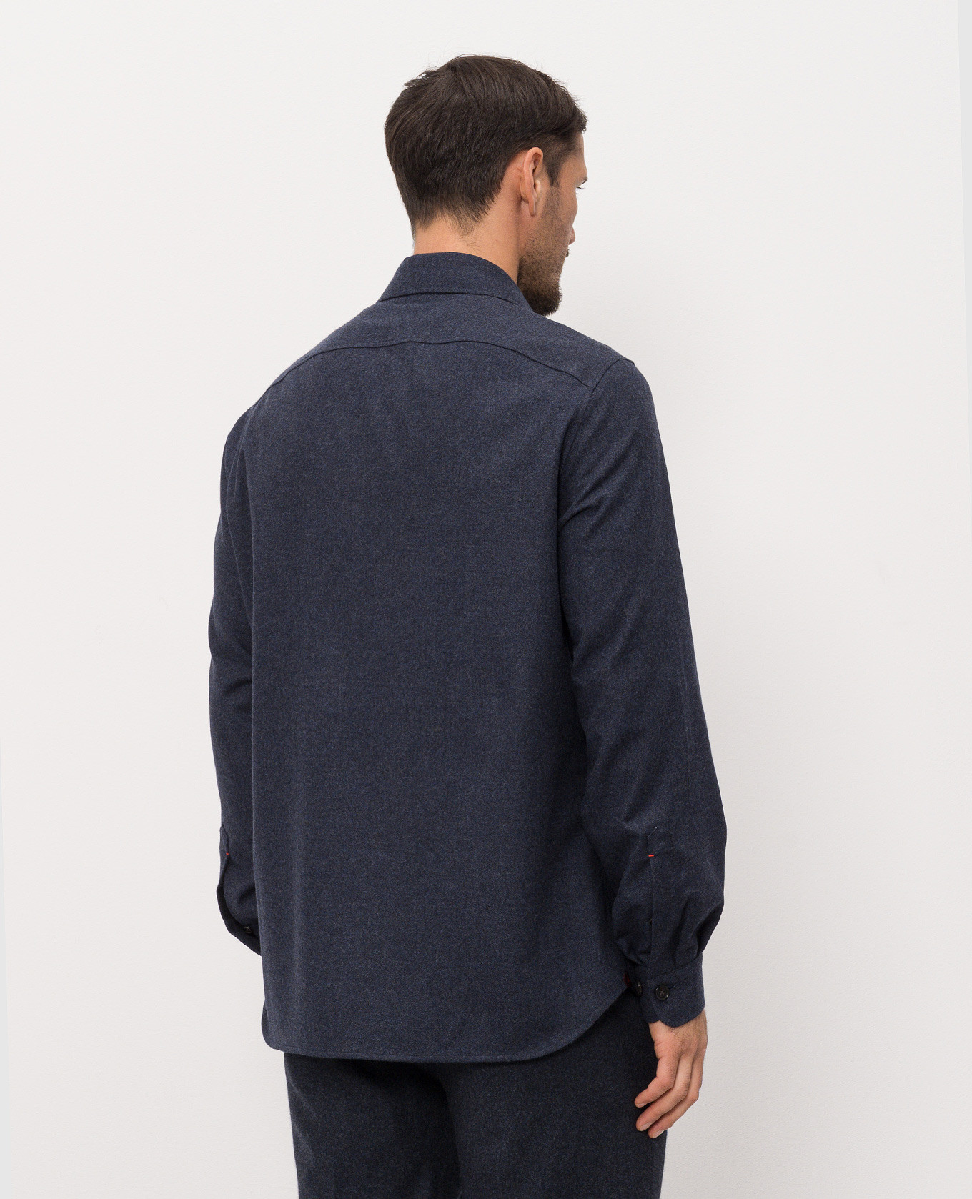 Blue wool and cashmere shirt ISAIA 4