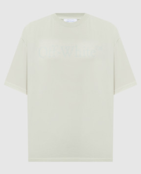 Off-White Green t-shirt with logo print 44MAA120S26J00H