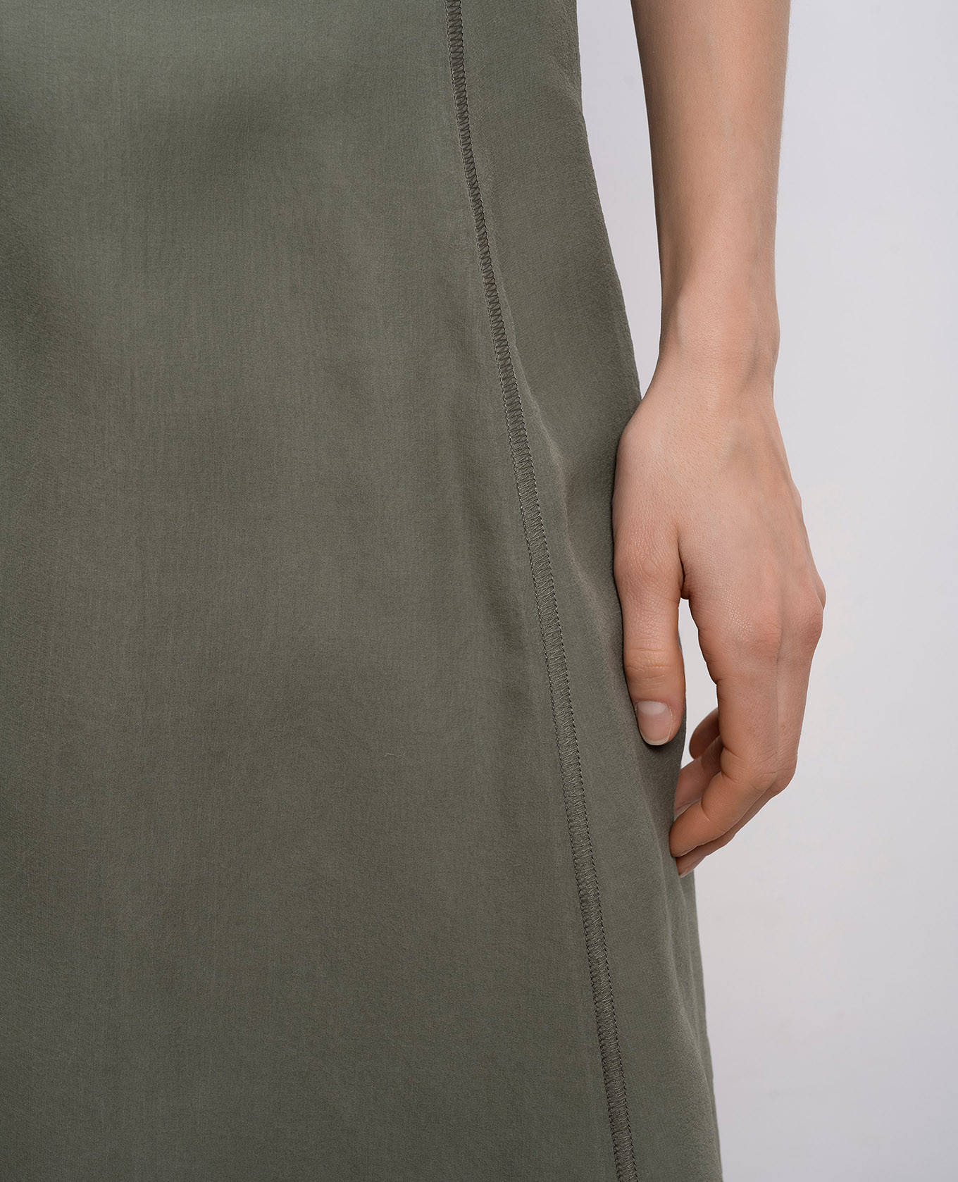 

Khaki silk skirt Brunello Cucinelli