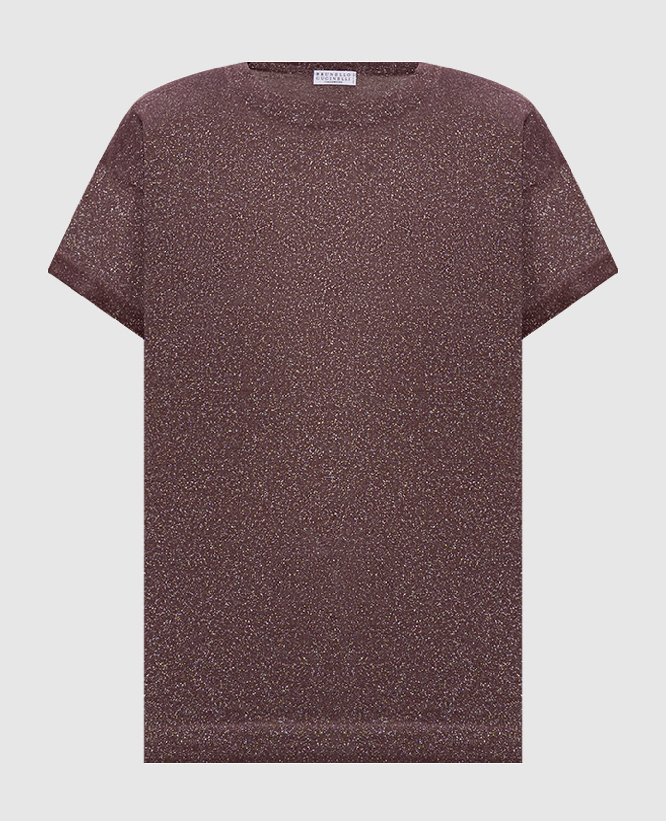 Purple cashmere and silk lurex t-shirt