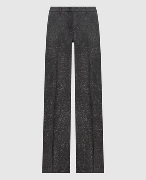 Peserico Gray corduroy pants with lurex A04067D05219