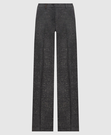 Gray corduroy pants with lurex