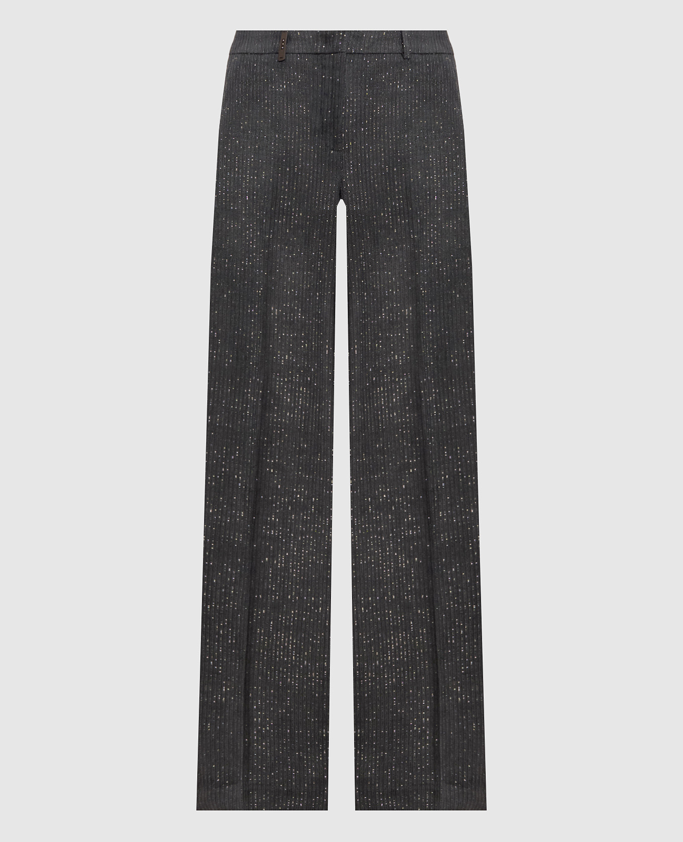 Gray corduroy pants with lurex