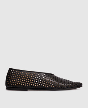 Marsell Black leather Forata ballet flats with perforations MW8436P010