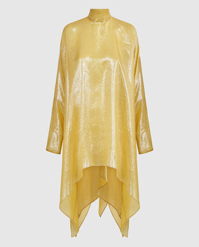 Taller Marmo Yellow Wadi asymmetrical silk dress PF2634