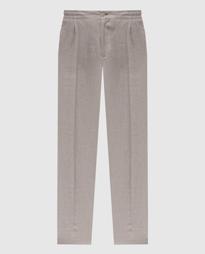 Kiton Gray linen pants UPN01H09690