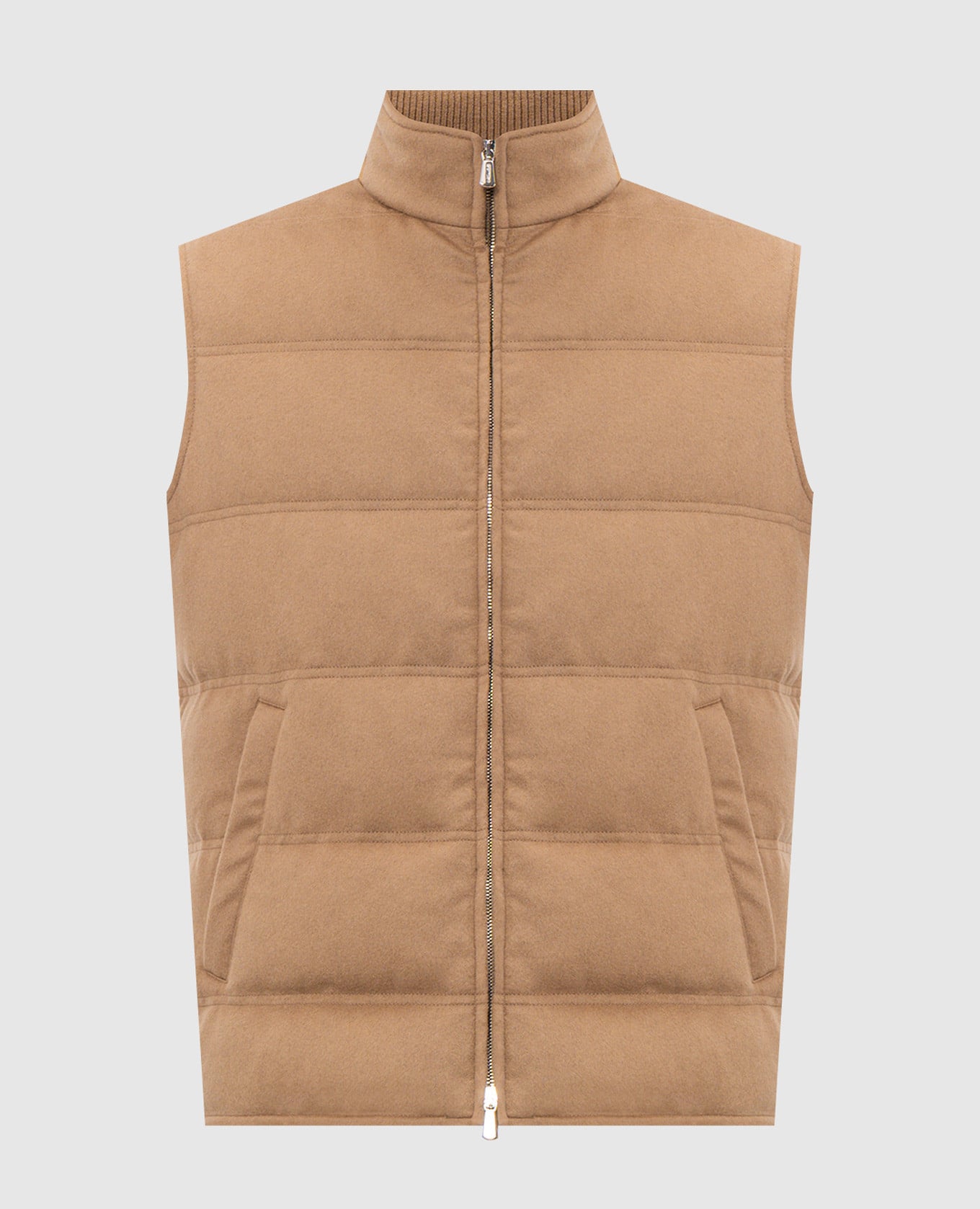 Brown cashmere down vest