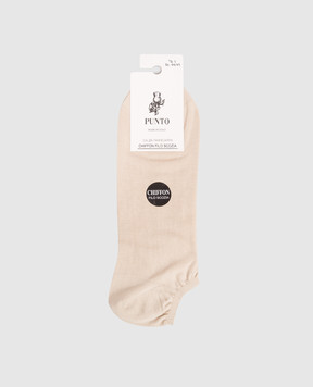 RiminiVeste Beige Chiffon Short Socks CHIFFONMINI