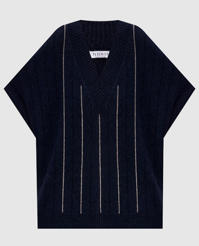 Peserico Blue vest made of wool, silk and cashmere S99024F059018V