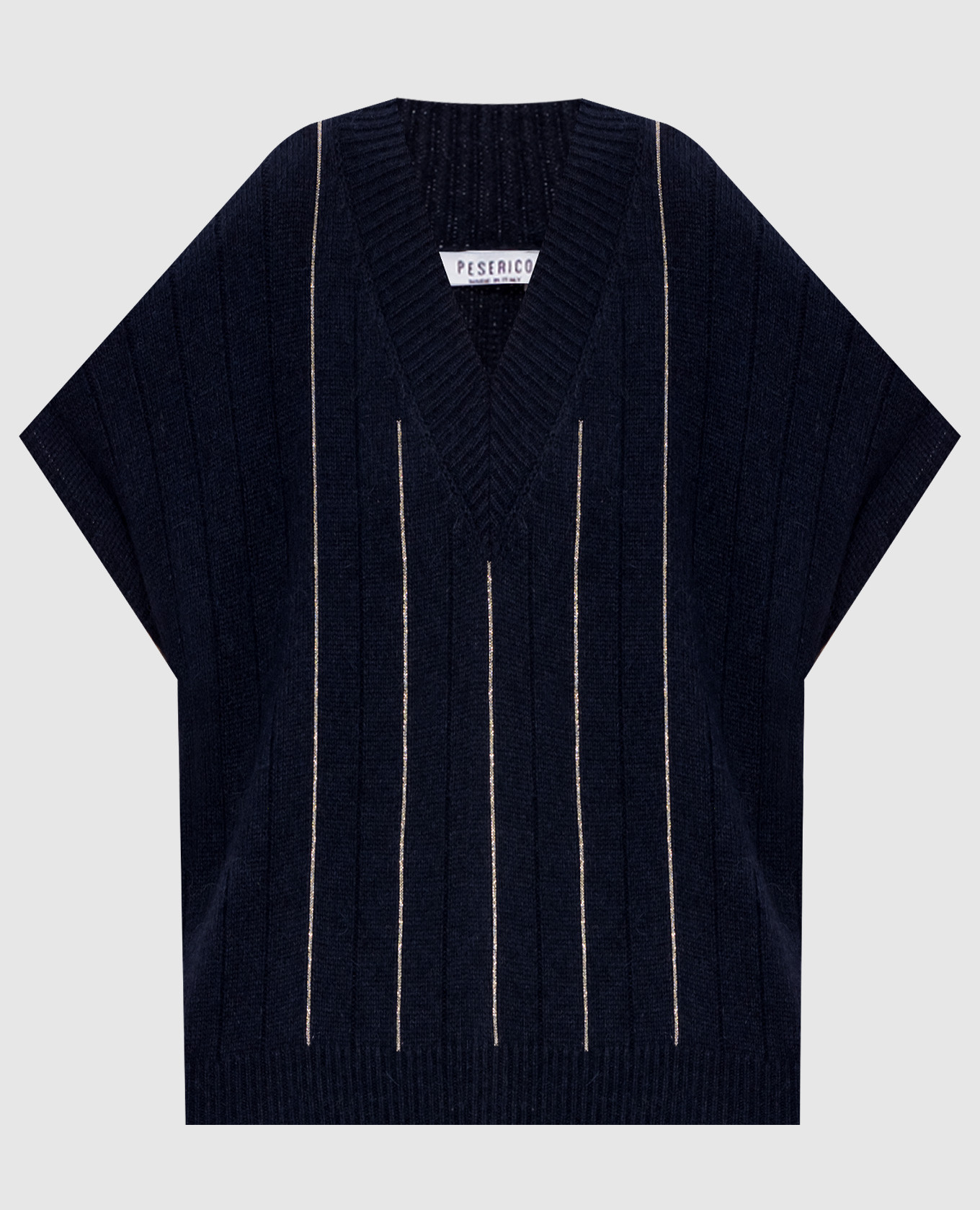 Blue vest made of wool, silk and cashmere Peserico