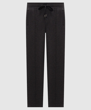 Grey sweatpants with logo patch